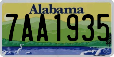 AL license plate 7AA1935