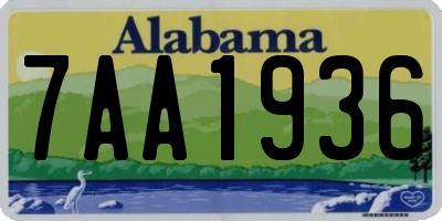 AL license plate 7AA1936