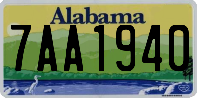 AL license plate 7AA1940