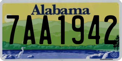 AL license plate 7AA1942