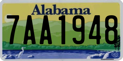 AL license plate 7AA1948