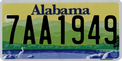 AL license plate 7AA1949
