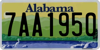 AL license plate 7AA1950