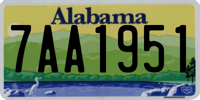 AL license plate 7AA1951