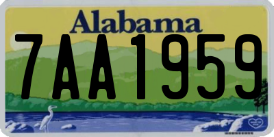 AL license plate 7AA1959