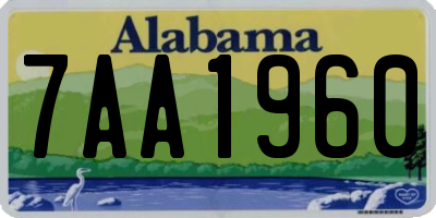 AL license plate 7AA1960