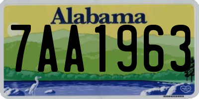AL license plate 7AA1963