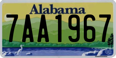 AL license plate 7AA1967
