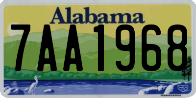 AL license plate 7AA1968