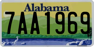 AL license plate 7AA1969