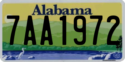 AL license plate 7AA1972