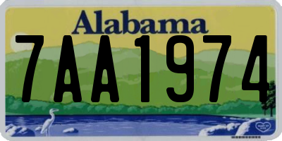 AL license plate 7AA1974