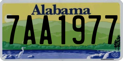 AL license plate 7AA1977