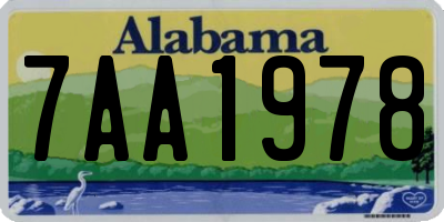 AL license plate 7AA1978