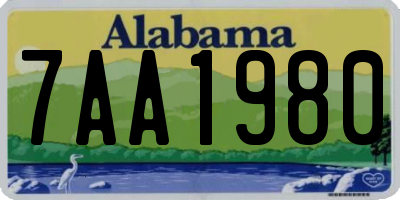 AL license plate 7AA1980