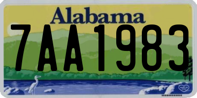 AL license plate 7AA1983