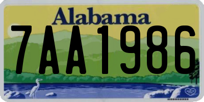 AL license plate 7AA1986