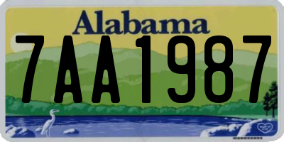 AL license plate 7AA1987