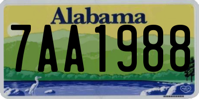 AL license plate 7AA1988