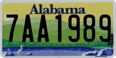 AL license plate 7AA1989
