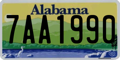 AL license plate 7AA1990
