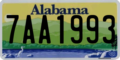 AL license plate 7AA1993