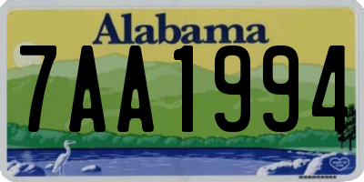 AL license plate 7AA1994