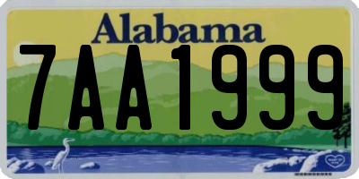 AL license plate 7AA1999