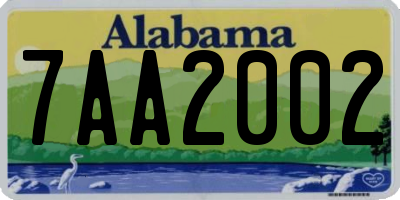 AL license plate 7AA2002