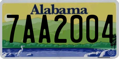 AL license plate 7AA2004