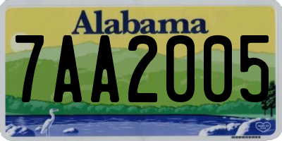 AL license plate 7AA2005