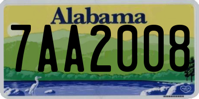 AL license plate 7AA2008