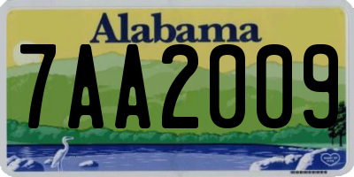AL license plate 7AA2009