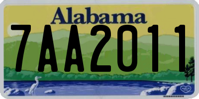 AL license plate 7AA2011