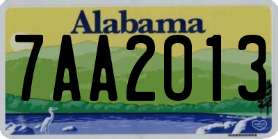 AL license plate 7AA2013