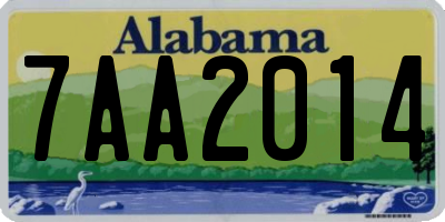 AL license plate 7AA2014