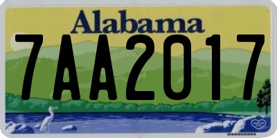 AL license plate 7AA2017
