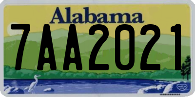 AL license plate 7AA2021