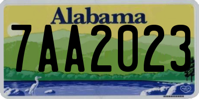 AL license plate 7AA2023