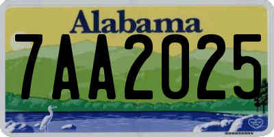 AL license plate 7AA2025