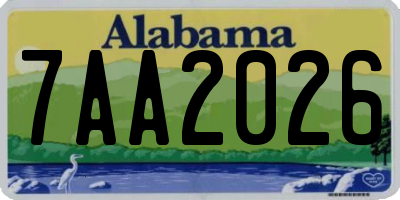 AL license plate 7AA2026