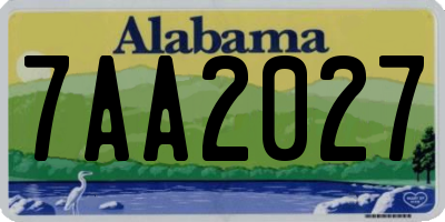 AL license plate 7AA2027