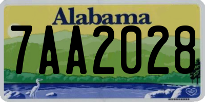 AL license plate 7AA2028