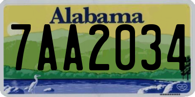 AL license plate 7AA2034