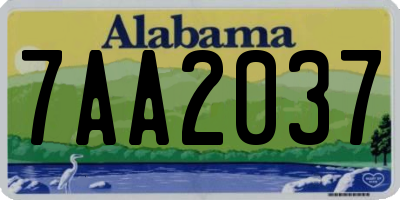 AL license plate 7AA2037