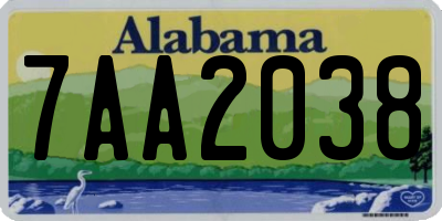 AL license plate 7AA2038