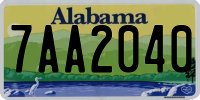 AL license plate 7AA2040