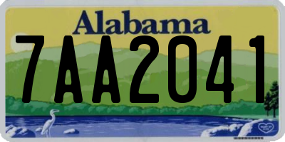AL license plate 7AA2041