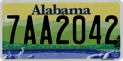 AL license plate 7AA2042