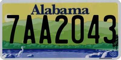 AL license plate 7AA2043